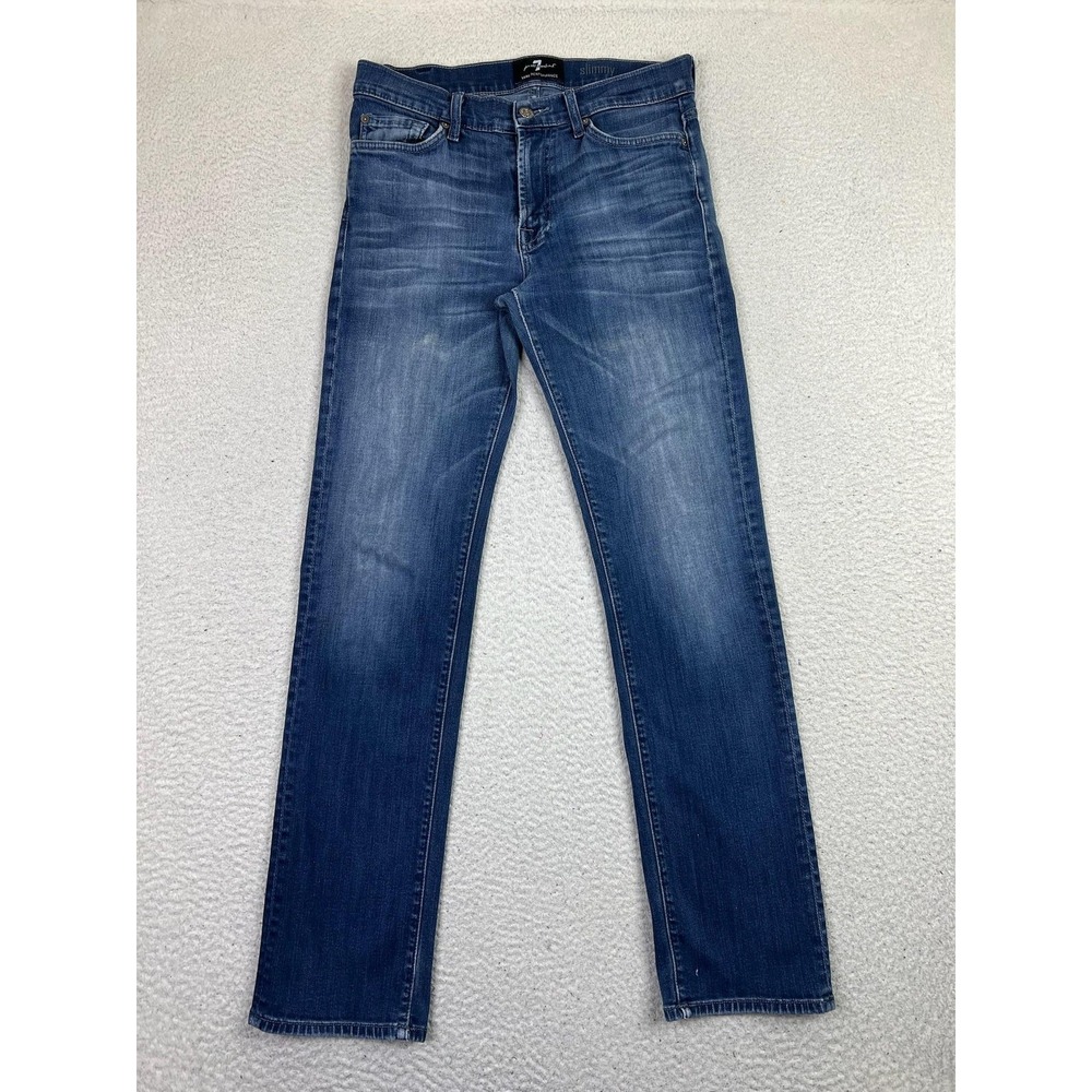 7 For All Mankind Slimmy Luxe Performance Jeans Mens 30 Blue Stretch Denim